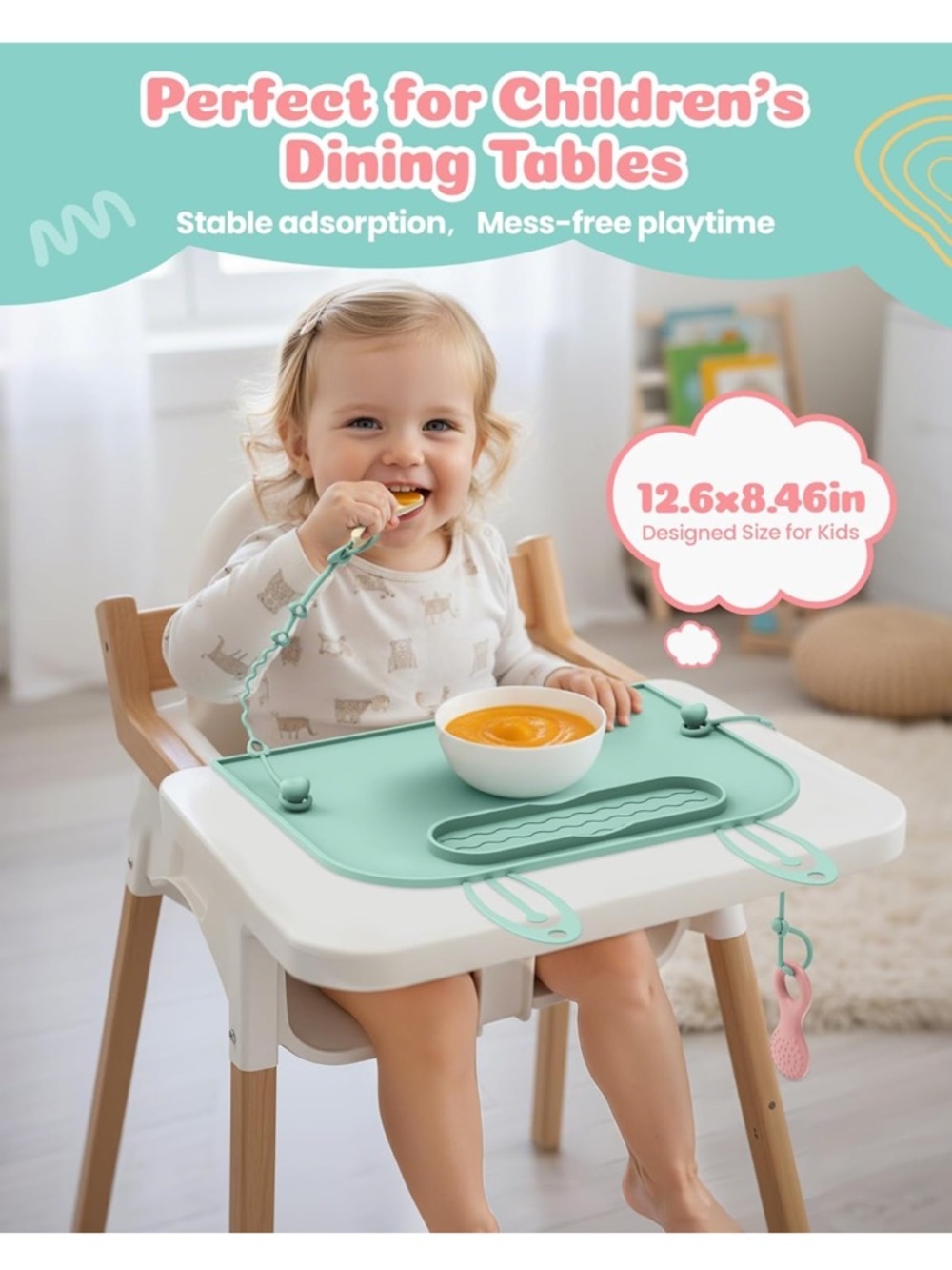 Captainbear new silicone placemat highchair new set of 4 baby , toddler